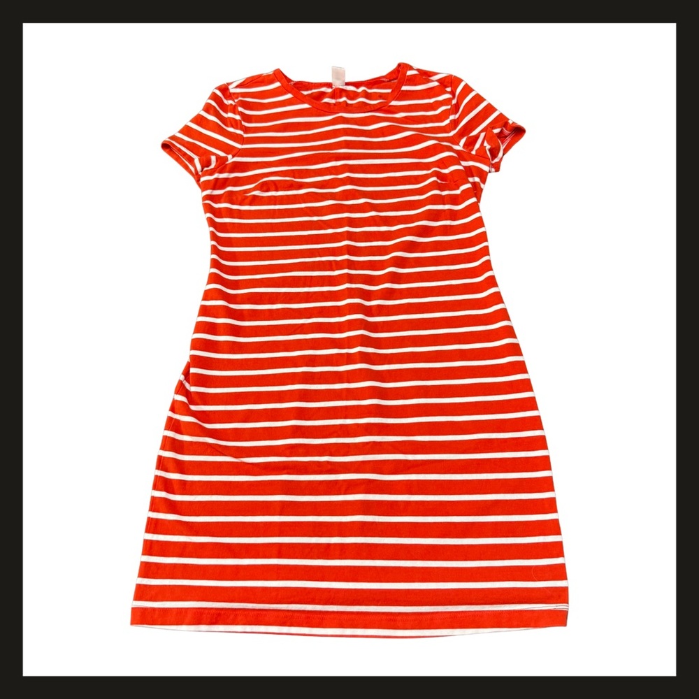 Old Navy Red White Striped Short Sleeve T-Shirt Dress Women’s Medium EUC
